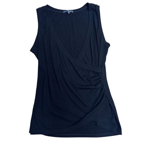 Matty M Tops - GUC Matty M Women's XL Black Rib Knit Sleeveless V-Neck Wrap Tank Top